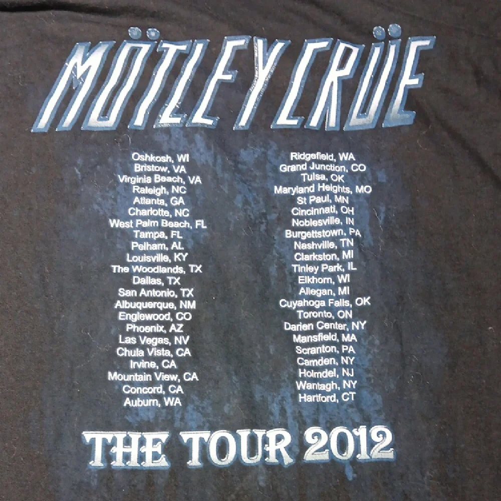 Mötley Crüe 2012 Tour Medium Hanes Black Short Sleeve Tee - Picture 4 of 7